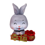 Maxbell New Year Sculpture Living Room Desktop Treasure Bag Resin Statue Figurine Squint 7x11cm
