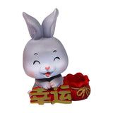 Maxbell New Year Sculpture Living Room Desktop Treasure Bag Resin Statue Figurine Squint 7x11cm