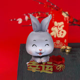 Maxbell New Year Sculpture Living Room Desktop Treasure Bag Resin Statue Figurine Squint 7x11cm