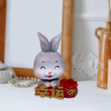 Maxbell New Year Sculpture Living Room Desktop Treasure Bag Resin Statue Figurine Squint 7x11cm