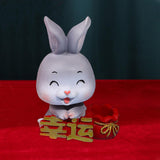 Maxbell New Year Sculpture Living Room Desktop Treasure Bag Resin Statue Figurine Squint 7x11cm