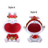 Maxbell Chinese New Year Rabbit Statue Art Figurines Resin for Home Snack Chains Style A
