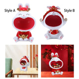 Maxbell Chinese New Year Rabbit Statue Art Figurines Resin for Home Snack Chains Style A