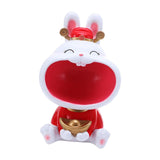 Maxbell Chinese New Year Rabbit Statue Art Figurines Resin for Home Snack Chains Style A