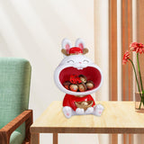 Maxbell Chinese New Year Rabbit Statue Art Figurines Resin for Home Snack Chains Style A