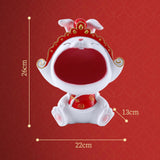 Maxbell Chinese New Year Rabbit Statue Art Figurines Resin for Home Snack Chains Style B