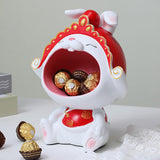 Maxbell Chinese New Year Rabbit Statue Art Figurines Resin for Home Snack Chains Style B