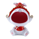 Maxbell Chinese New Year Rabbit Statue Art Figurines Resin for Home Snack Chains Style B