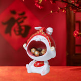 Maxbell Chinese New Year Rabbit Statue Art Figurines Resin for Home Snack Chains Style B