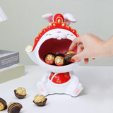 Maxbell Chinese New Year Rabbit Statue Art Figurines Resin for Home Snack Chains Style B