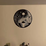 Maxbell Metal Wall Decor Sculpture Metal Yin Yang Decoration for Home Living Room