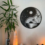 Maxbell Metal Wall Decor Sculpture Metal Yin Yang Decoration for Home Living Room