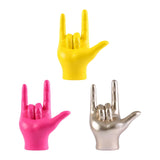 Maxbell Love You Finger Gesture Statue Figurine Rock Hand Sculpture for Cabinet Yellow