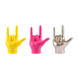 Maxbell Love You Finger Gesture Statue Figurine Rock Hand Sculpture for Cabinet Yellow