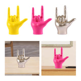 Maxbell Love You Finger Gesture Statue Figurine Rock Hand Sculpture for Cabinet Yellow