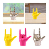 Maxbell Love You Finger Gesture Statue Figurine Rock Hand Sculpture for Cabinet Yellow