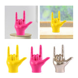 Maxbell Love You Finger Gesture Statue Figurine Rock Hand Sculpture for Cabinet Yellow