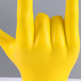 Maxbell Love You Finger Gesture Statue Figurine Rock Hand Sculpture for Cabinet Yellow