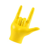 Maxbell Love You Finger Gesture Statue Figurine Rock Hand Sculpture for Cabinet Yellow