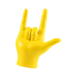 Maxbell Love You Finger Gesture Statue Figurine Rock Hand Sculpture for Cabinet Yellow