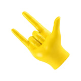 Maxbell Love You Finger Gesture Statue Figurine Rock Hand Sculpture for Cabinet Yellow