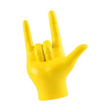 Maxbell Love You Finger Gesture Statue Figurine Rock Hand Sculpture for Cabinet Yellow