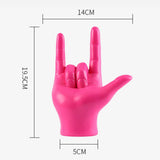 Maxbell Love You Finger Gesture Statue Figurine Rock Hand Sculpture for Cabinet Pink