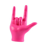 Maxbell Love You Finger Gesture Statue Figurine Rock Hand Sculpture for Cabinet Pink