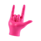 Maxbell Love You Finger Gesture Statue Figurine Rock Hand Sculpture for Cabinet Pink