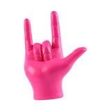 Maxbell Love You Finger Gesture Statue Figurine Rock Hand Sculpture for Cabinet Pink