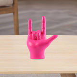 Maxbell Love You Finger Gesture Statue Figurine Rock Hand Sculpture for Cabinet Pink