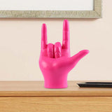 Maxbell Love You Finger Gesture Statue Figurine Rock Hand Sculpture for Cabinet Pink