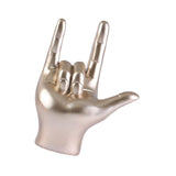 Maxbell Love You Finger Gesture Statue Figurine Rock Hand Sculpture for Cabinet Champagne
