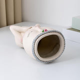 Maxbell Planter Pot Closed Eyes Outdoor Bowl Tabletop Decorative Face Shape Ornament White