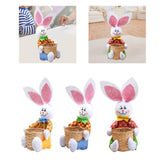 Maxbell Funny Easter Rabbit Basket Eggs Candy Gift Basket Crafts Decoration Home Yellow Pants