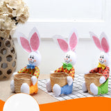 Maxbell Funny Easter Rabbit Basket Eggs Candy Gift Basket Crafts Decoration Home Yellow Pants