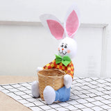 Maxbell Funny Easter Rabbit Basket Eggs Candy Gift Basket Crafts Decoration Home Yellow Pants