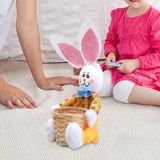 Maxbell Funny Easter Rabbit Basket Eggs Candy Gift Basket Crafts Decoration Home Yellow Pants