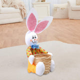 Maxbell Funny Easter Rabbit Basket Eggs Candy Gift Basket Crafts Decoration Home Yellow Pants
