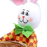 Maxbell Funny Easter Rabbit Basket Eggs Candy Gift Basket Crafts Decoration Home Blue Pants