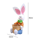 Maxbell Funny Easter Rabbit Basket Eggs Candy Gift Basket Crafts Decoration Home Blue Pants