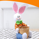 Maxbell Funny Easter Rabbit Basket Eggs Candy Gift Basket Crafts Decoration Home Blue Pants
