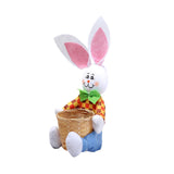 Maxbell Funny Easter Rabbit Basket Eggs Candy Gift Basket Crafts Decoration Home Blue Pants