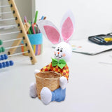 Maxbell Funny Easter Rabbit Basket Eggs Candy Gift Basket Crafts Decoration Home Blue Pants