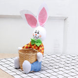 Maxbell Funny Easter Rabbit Basket Eggs Candy Gift Basket Crafts Decoration Home Blue Pants