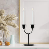 Maxbell Candles Holder Candlestick Centerpieces Metal Racks Display Scene Layout Black