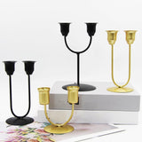 Maxbell Candles Holder Candlestick Centerpieces Metal Racks Display Scene Layout Aureate