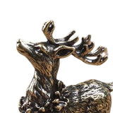 Maxbell Brass Reindeer Statue Sculpture Ornament for Living Room Desk Bookshelf 1 Pair