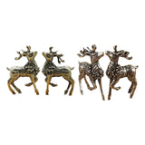 Maxbell Brass Reindeer Statue Sculpture Ornament for Living Room Desk Bookshelf 1 Pair