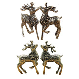 Maxbell Brass Reindeer Statue Sculpture Ornament for Living Room Desk Bookshelf 1 Pair